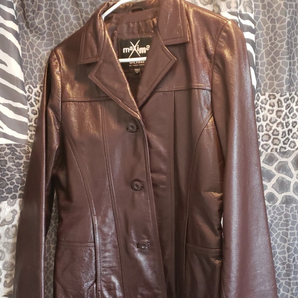 Leather brown jacket